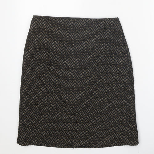 Marks and Spencer Womens Black Geometric Polyester Skort Skirt Size 6 Zip