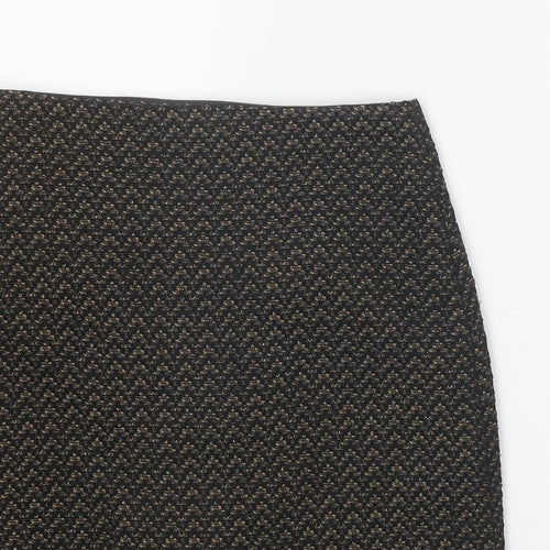 Marks and Spencer Womens Black Geometric Polyester Skort Skirt Size 6 Zip