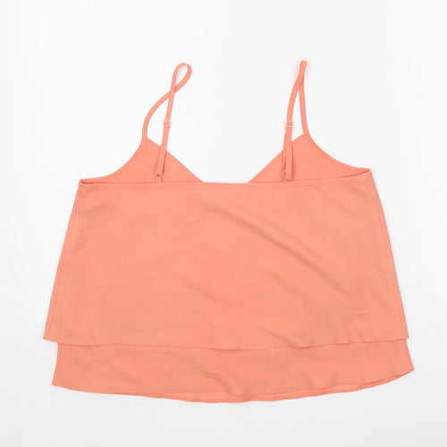 Miss Selfridge Womens Orange Polyester Camisole Tank Size 8 V-Neck - Cropped