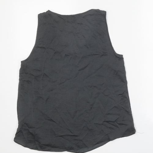 Atmosphere Womens Grey Polyester Basic Tank Size 10 V-Neck