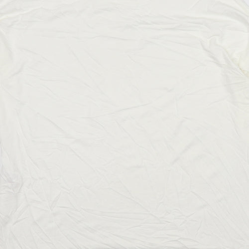 F&F Womens White Viscose Basic T-Shirt Size 14 Scoop Neck - Cold Shoulder