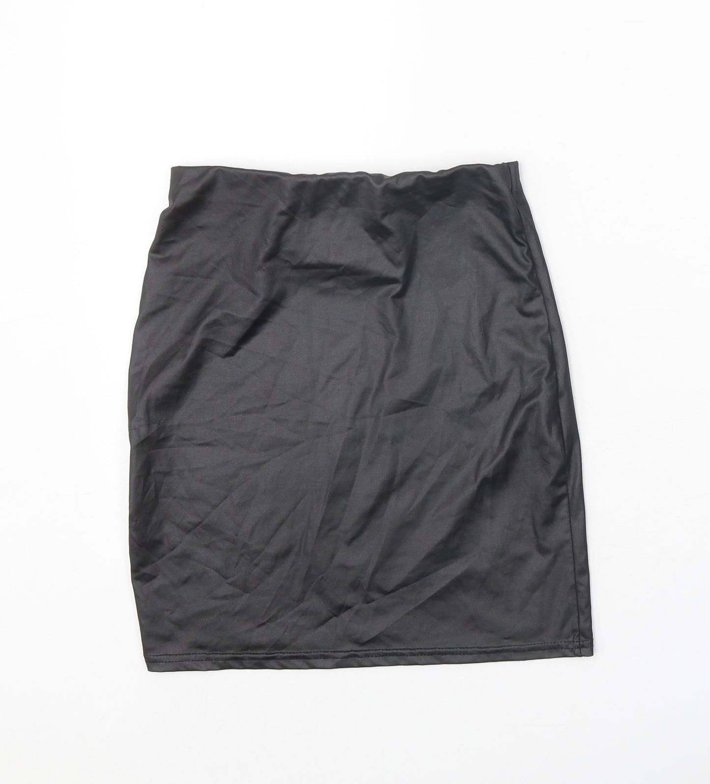 PRETTYLITTLETHING Womens Black Polyester Mini Skirt Size 6
