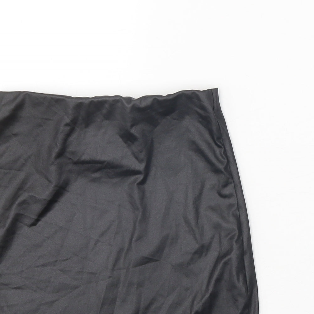 PRETTYLITTLETHING Womens Black Polyester Mini Skirt Size 6