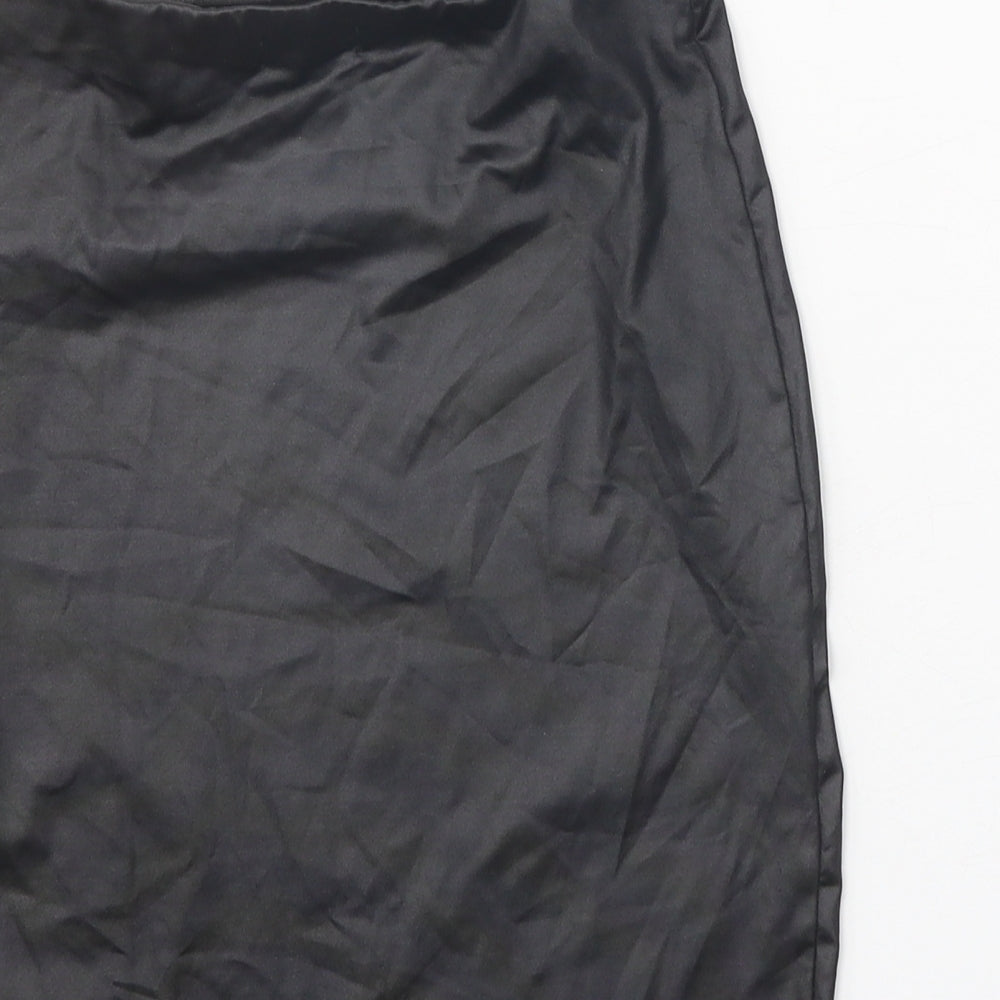 PRETTYLITTLETHING Womens Black Polyester Mini Skirt Size 6