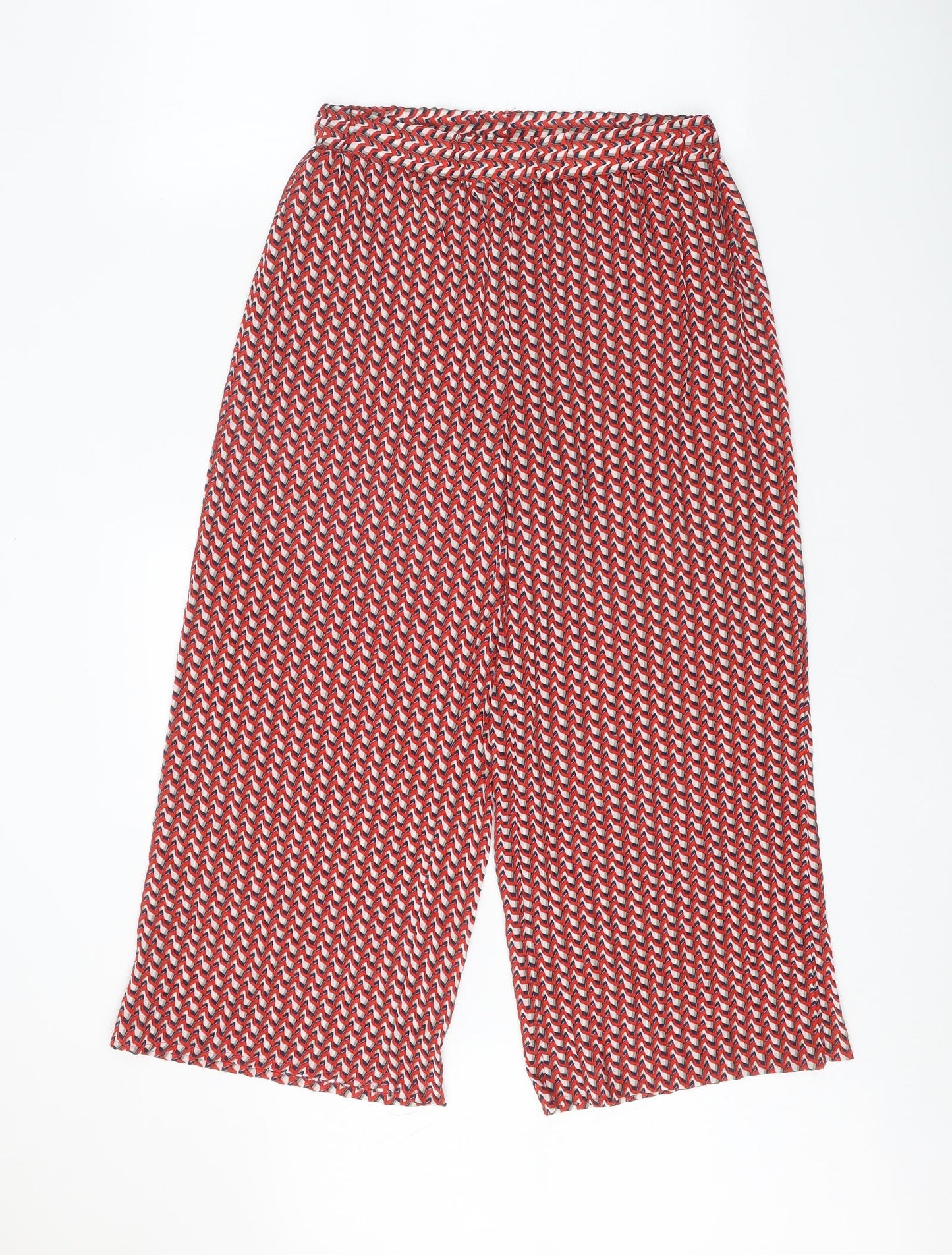 Pia Rossini Womens Red Geometric Polyester Trousers Size S Regular