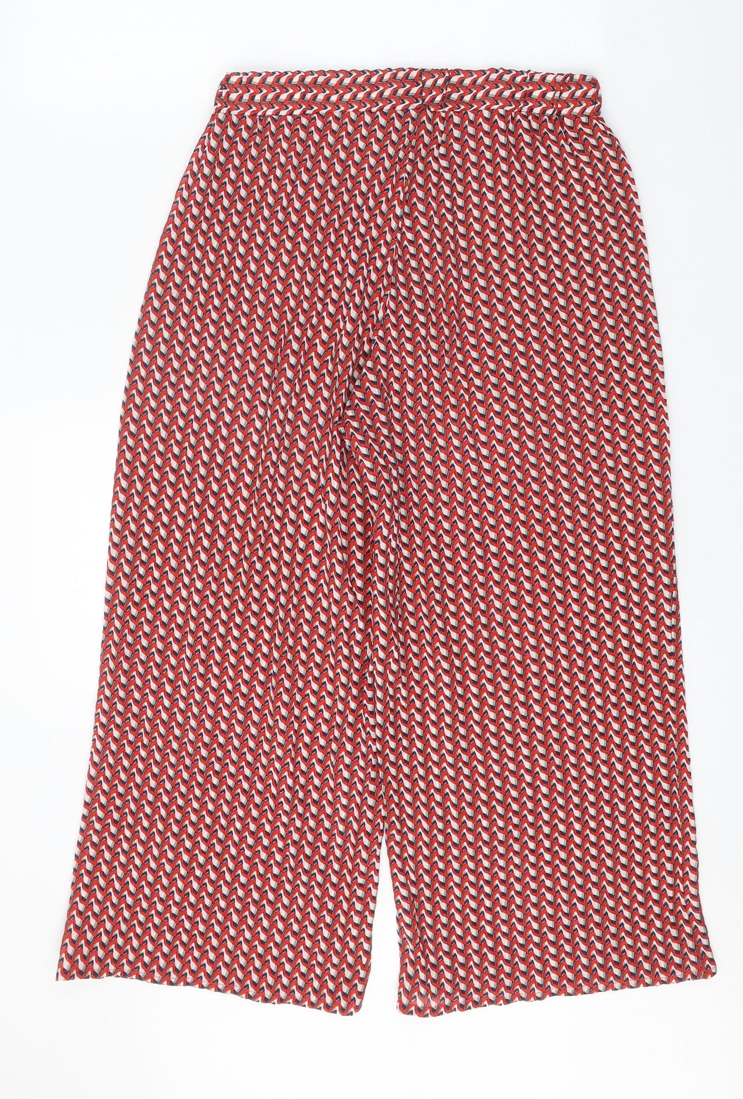 Pia Rossini Womens Red Geometric Polyester Trousers Size S Regular
