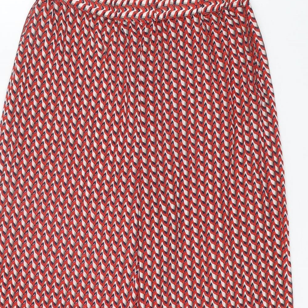 Pia Rossini Womens Red Geometric Polyester Trousers Size S Regular