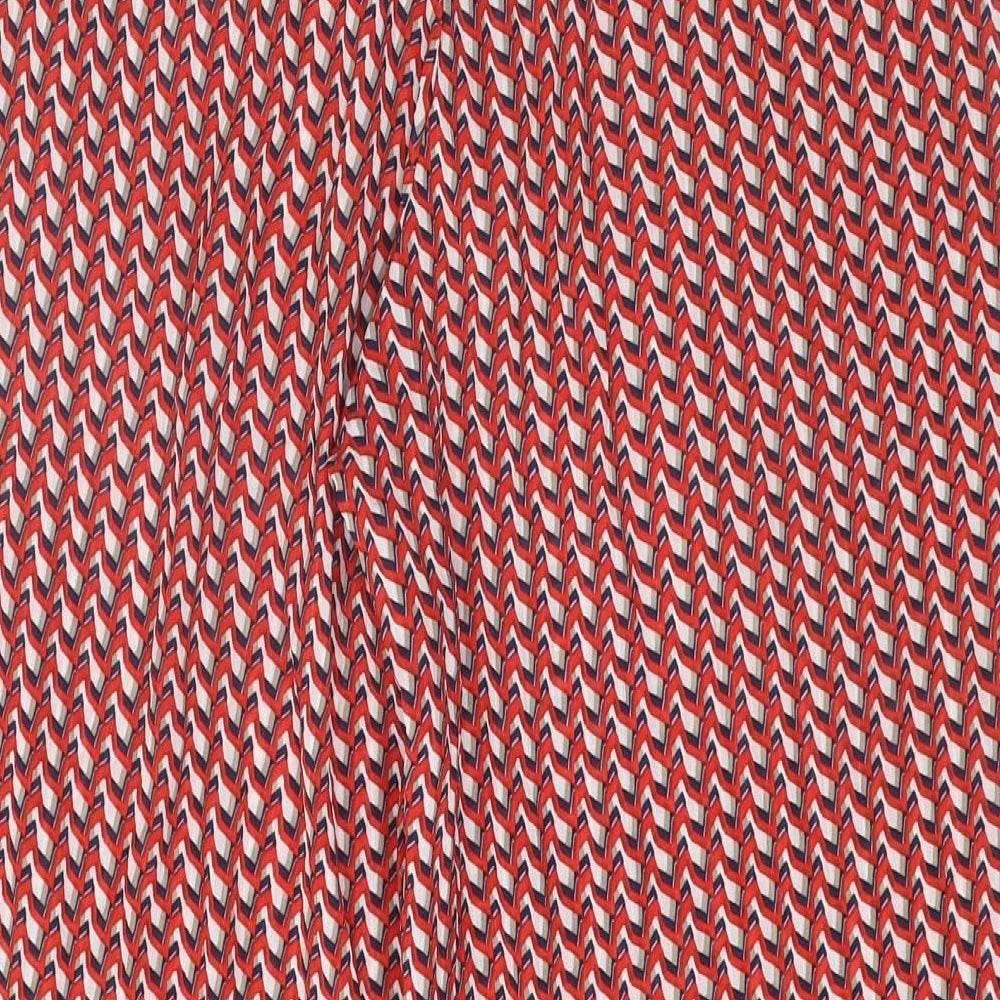 Pia Rossini Womens Red Geometric Polyester Trousers Size S Regular