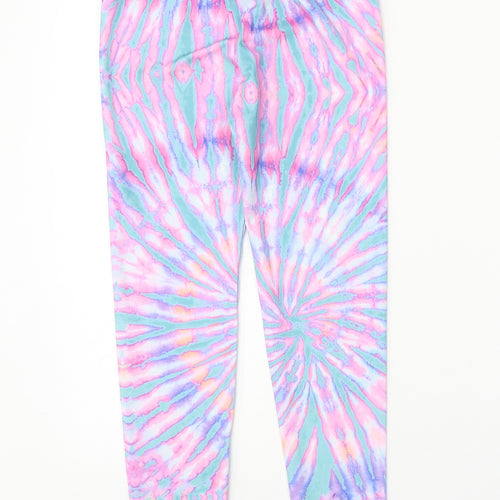 George Girls Multicoloured Geometric Polyester Jogger Trousers Size 11-12 Years Regular Pullover - Leggings