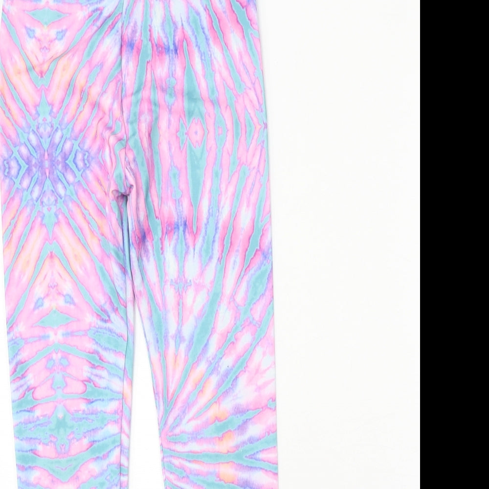 George Girls Multicoloured Geometric Polyester Jogger Trousers Size 11-12 Years Regular Pullover - Leggings