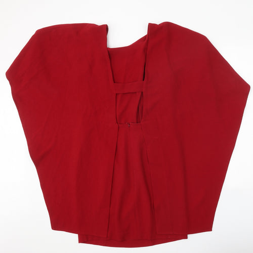 Shop Direct Womens Red Polyester Sheath Size 10 Boat Neck Zip