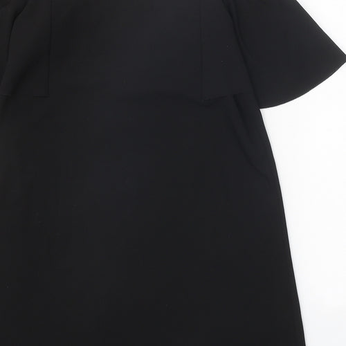 Mango Womens Black Polyester Shift Size S Square Neck Pullover - Cold Shoulder