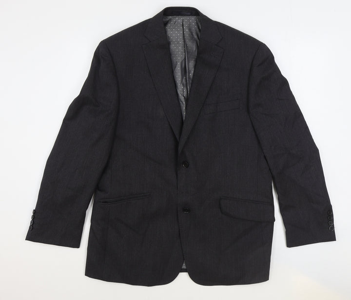 Greenwoods Mens Grey Wool Jacket Suit Jacket One Size Regular