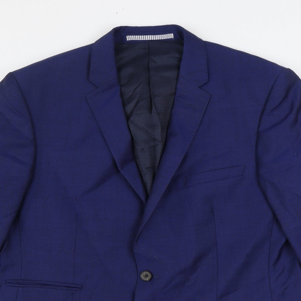 Autograph Mens Blue Wool Jacket Suit Jacket Size 42 Regular