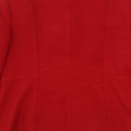 Debenhams Womens Red Pea Coat Coat Size 14 Buckle
