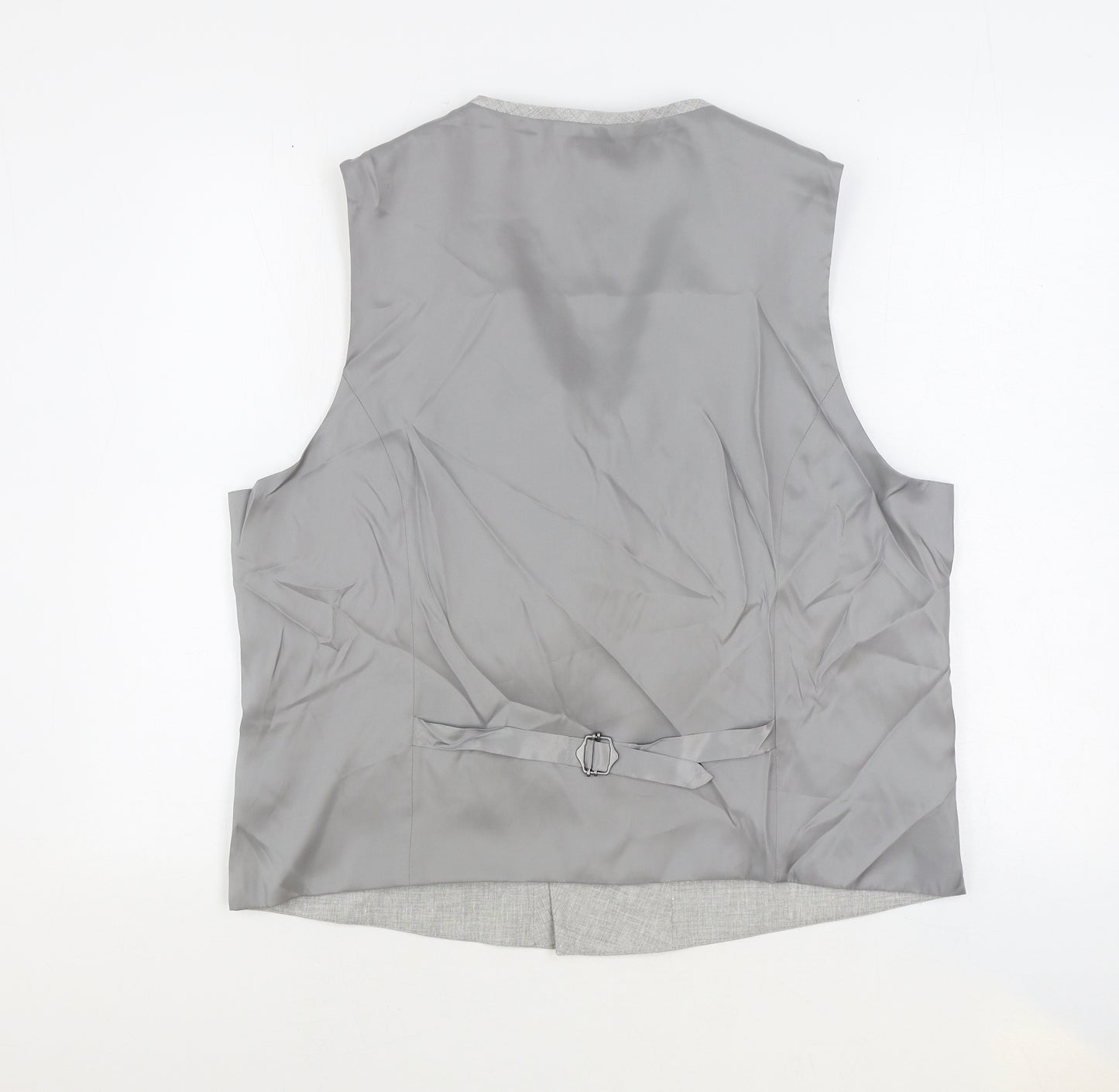 Marks and Spencer Mens Grey Linen Jacket Suit Waistcoat Size 46 Regular