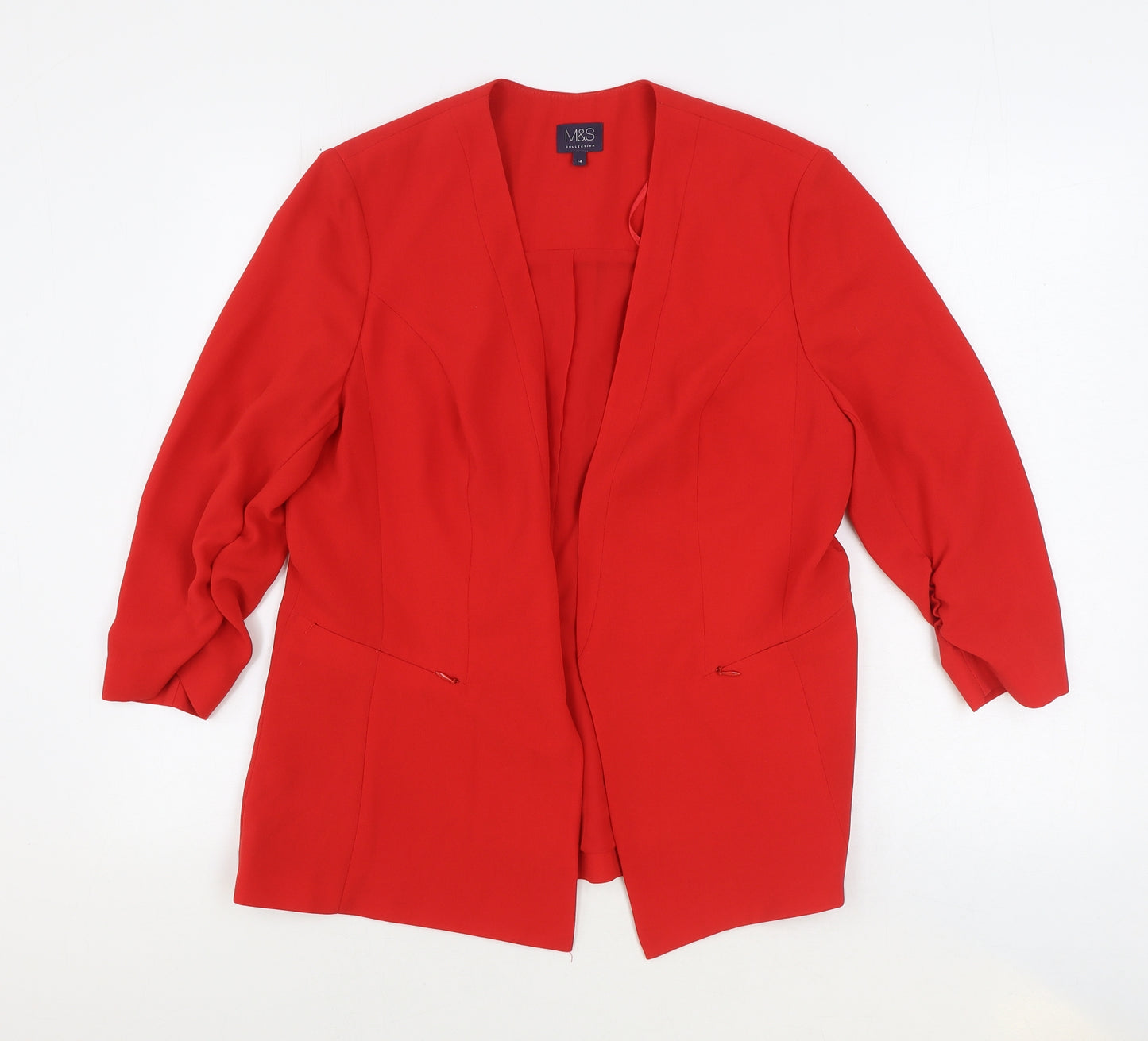 Marks and Spencer Womens Red Jacket Blazer Size 14