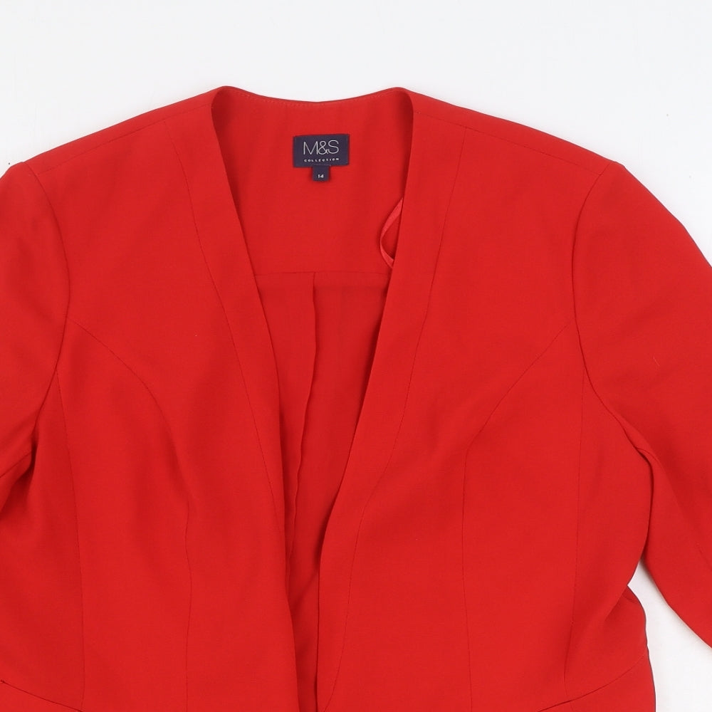 Marks and Spencer Womens Red Jacket Blazer Size 14
