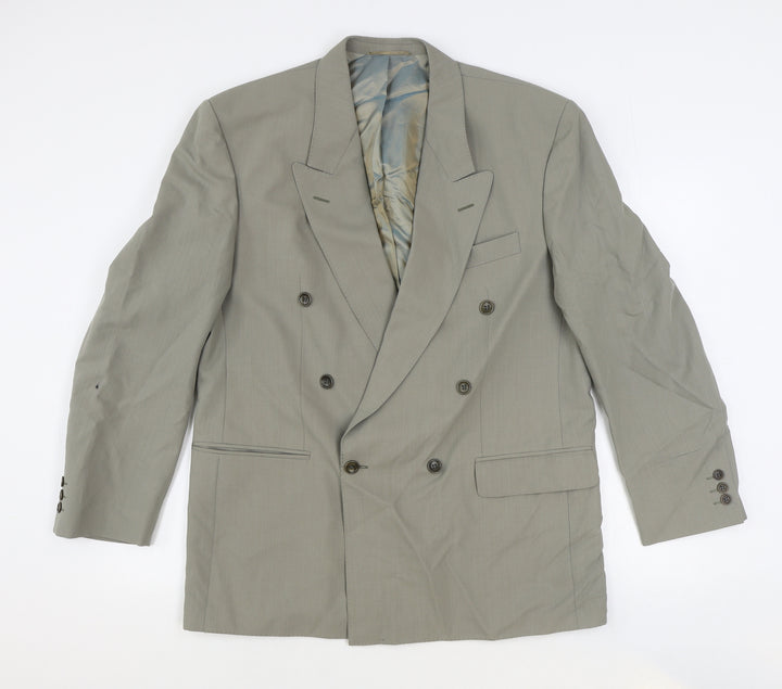 Preworn Mens Grey Polyester Jacket Blazer Size 46 Regular