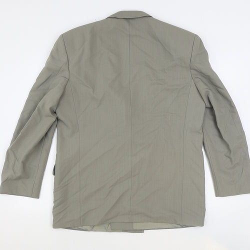 Preworn Mens Grey Polyester Jacket Blazer Size 46 Regular