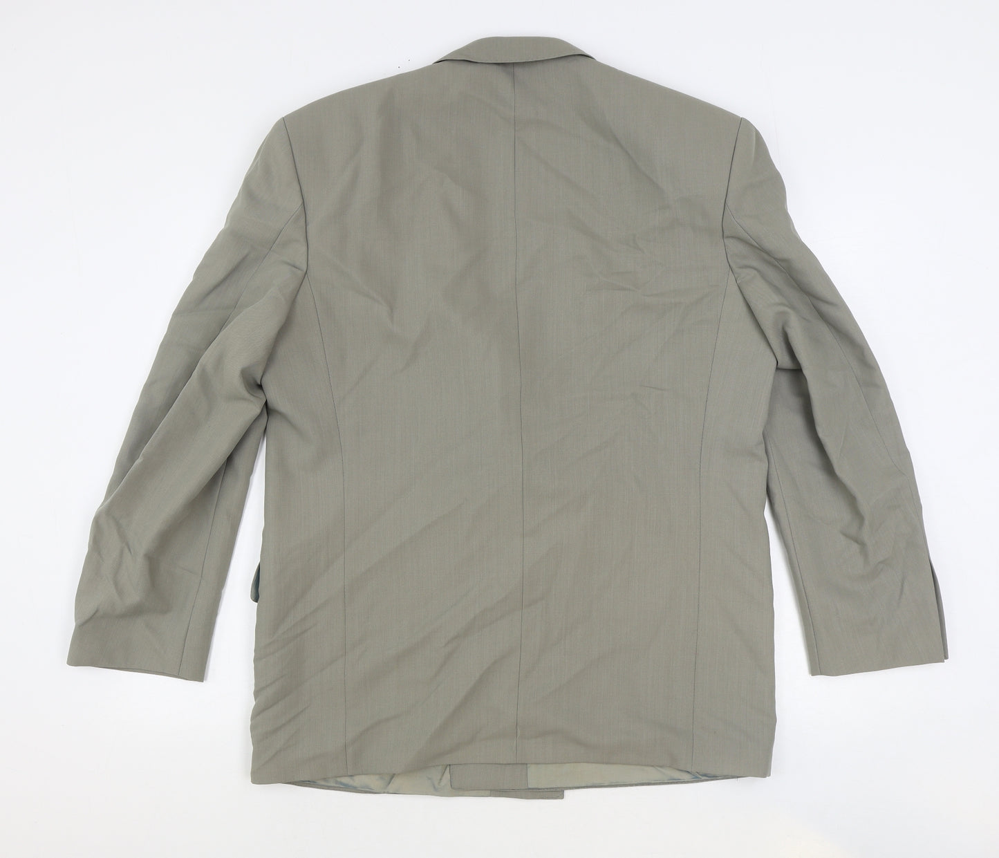 Preworn Mens Grey Polyester Jacket Blazer Size 46 Regular