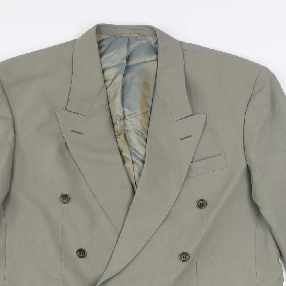 Preworn Mens Grey Polyester Jacket Blazer Size 46 Regular