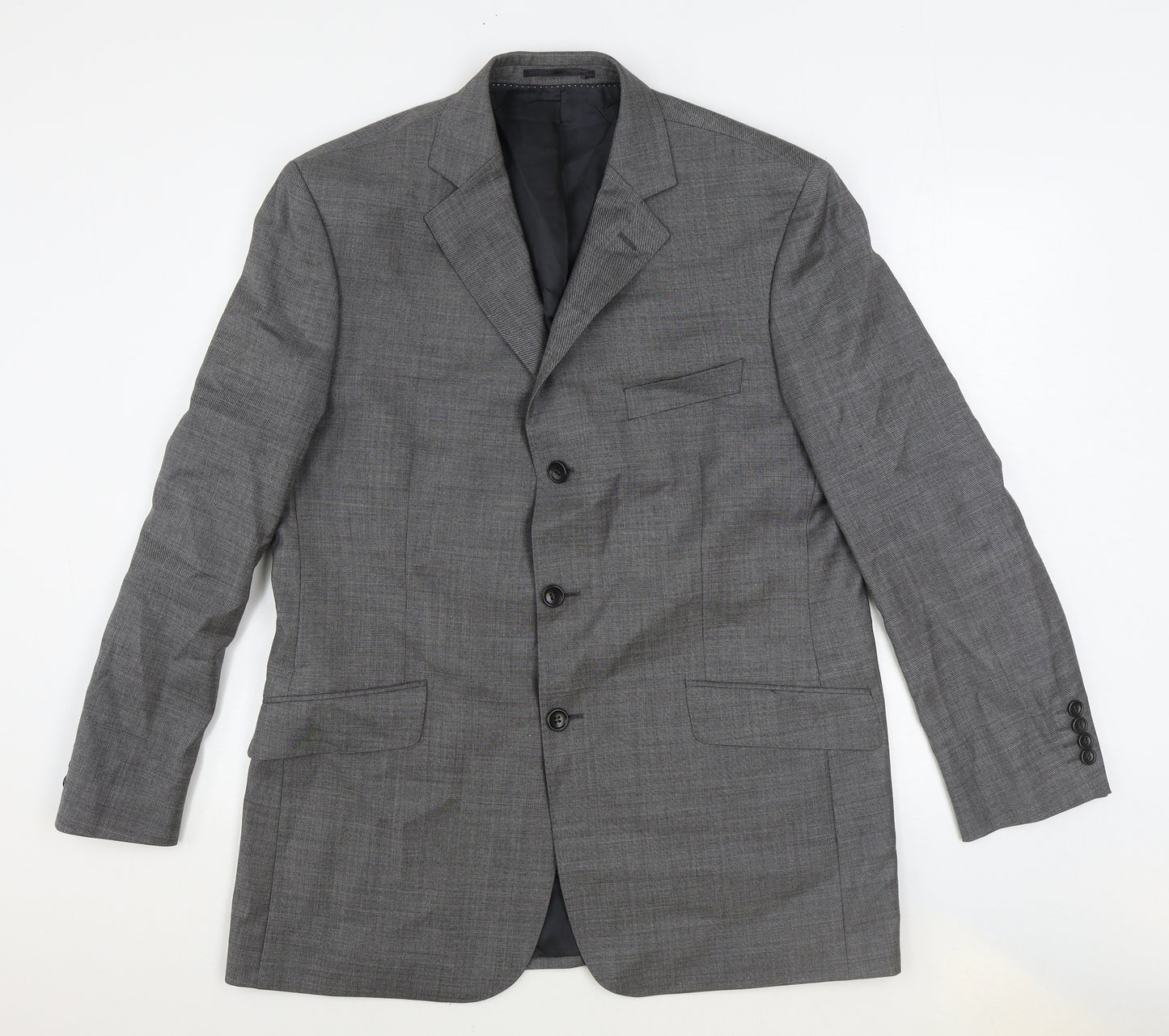 Savile Row Mens Grey Wool Jacket Suit Jacket Size 44 Regular