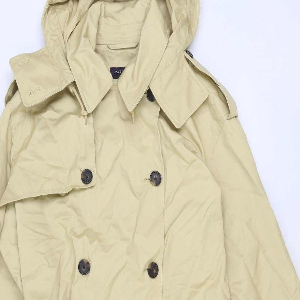 Marks and Spencer Womens Beige Trench Coat Coat Size 18 Button