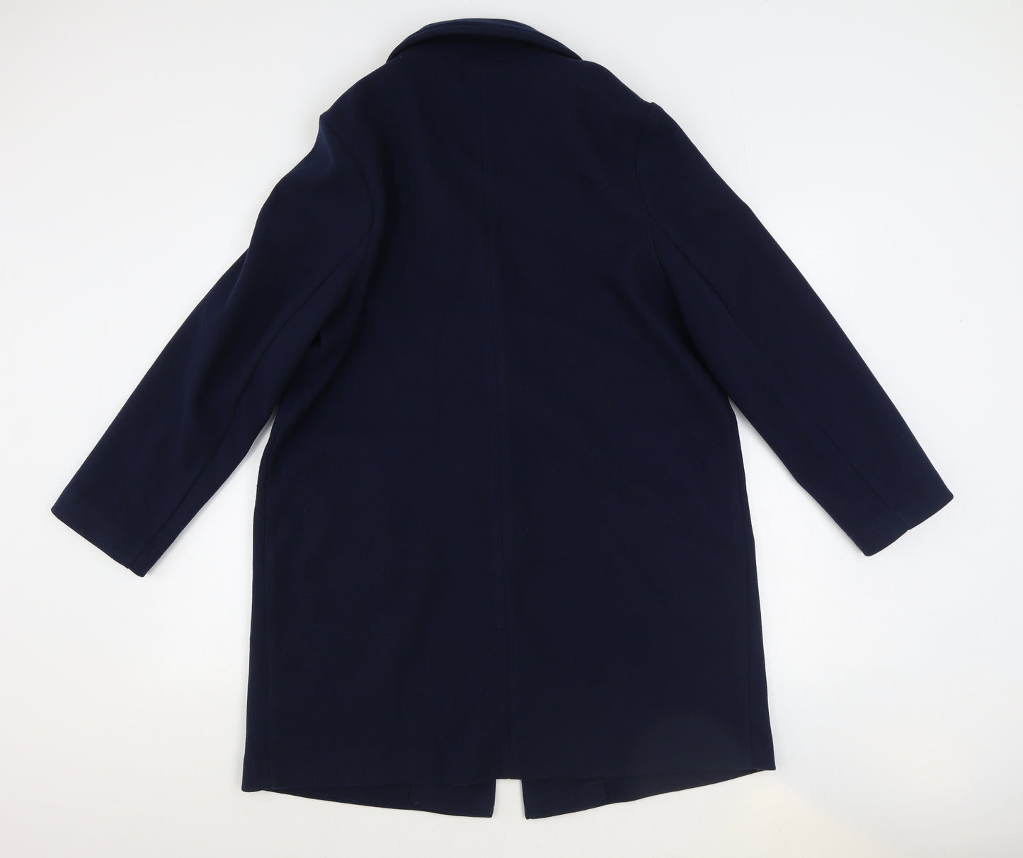 Marks and Spencer Womens Blue Overcoat Coat Size 16 Button