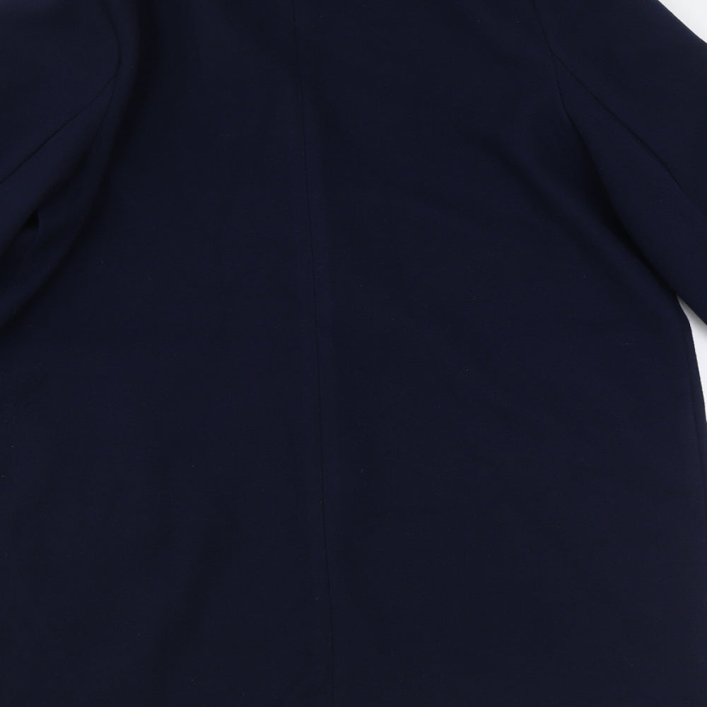 Marks and Spencer Womens Blue Overcoat Coat Size 16 Button