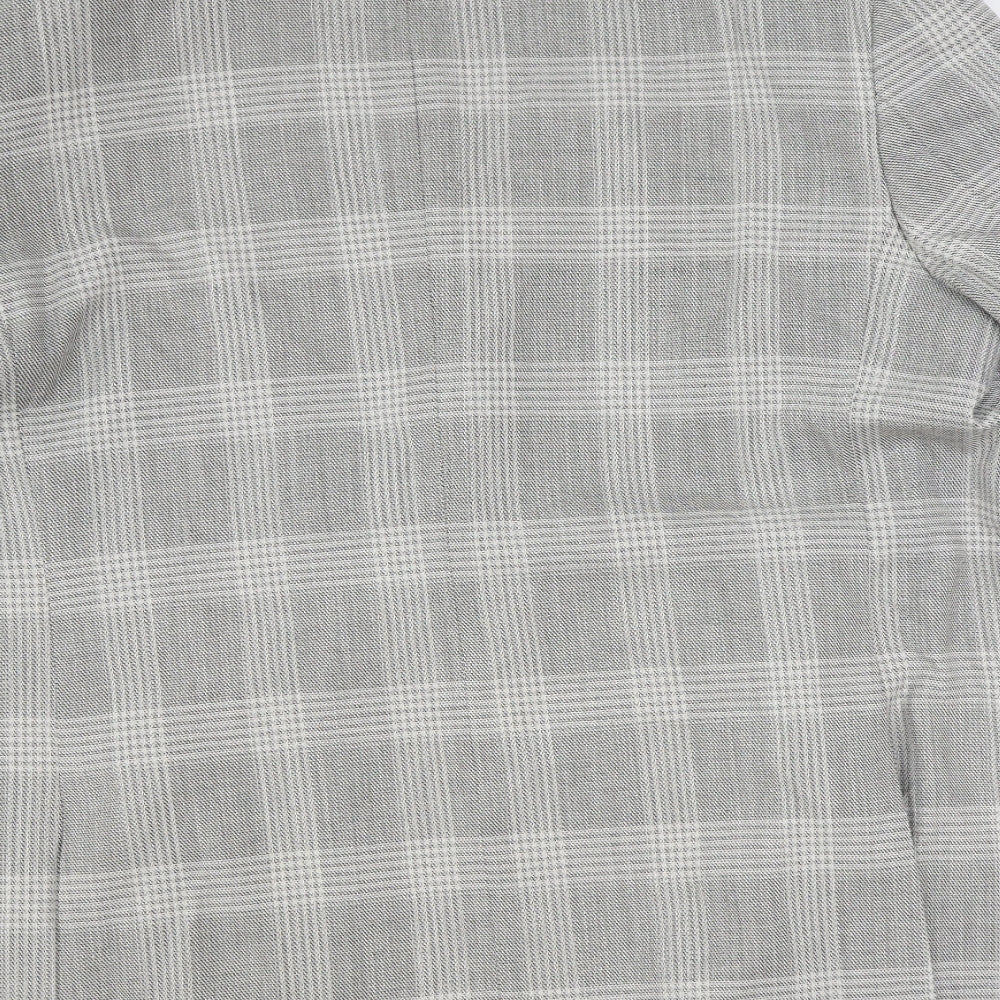 Marks and Spencer Mens Grey Plaid Polyester Jacket Blazer Size 48 Regular
