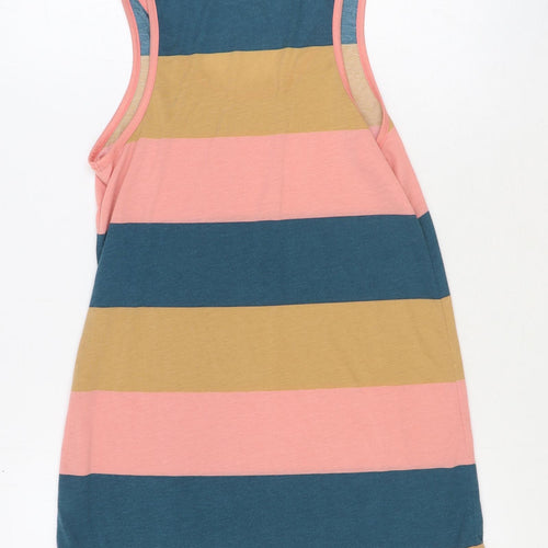 River Island Womens Multicoloured Striped Polyester Tunic Tank Size 10 Scoop Neck