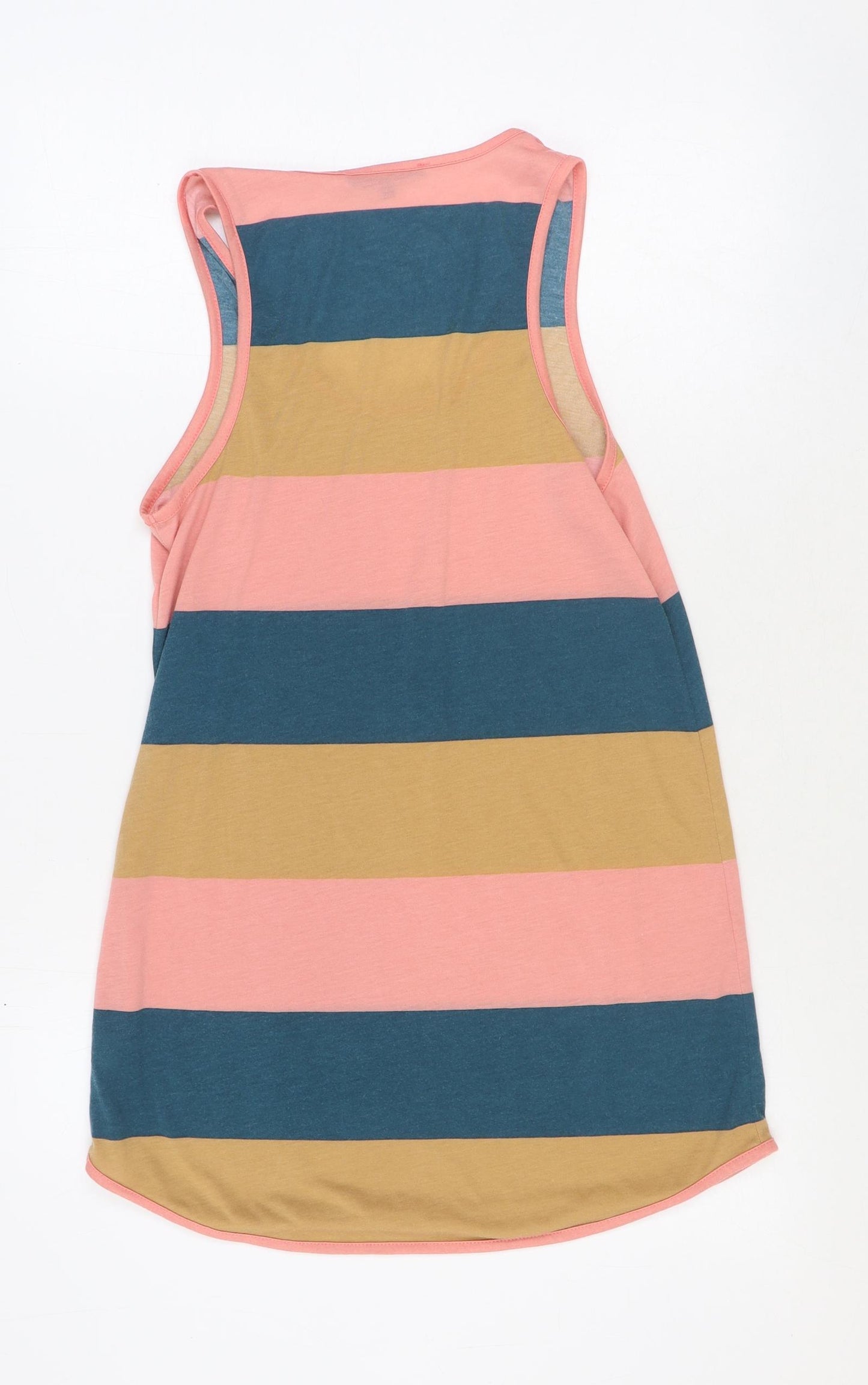 River Island Womens Multicoloured Striped Polyester Tunic Tank Size 10 Scoop Neck