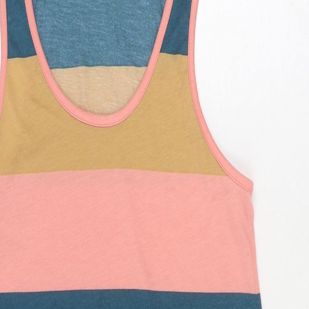 River Island Womens Multicoloured Striped Polyester Tunic Tank Size 10 Scoop Neck