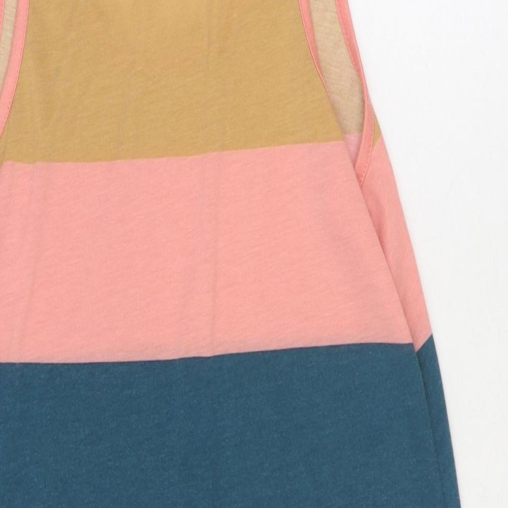 River Island Womens Multicoloured Striped Polyester Tunic Tank Size 10 Scoop Neck