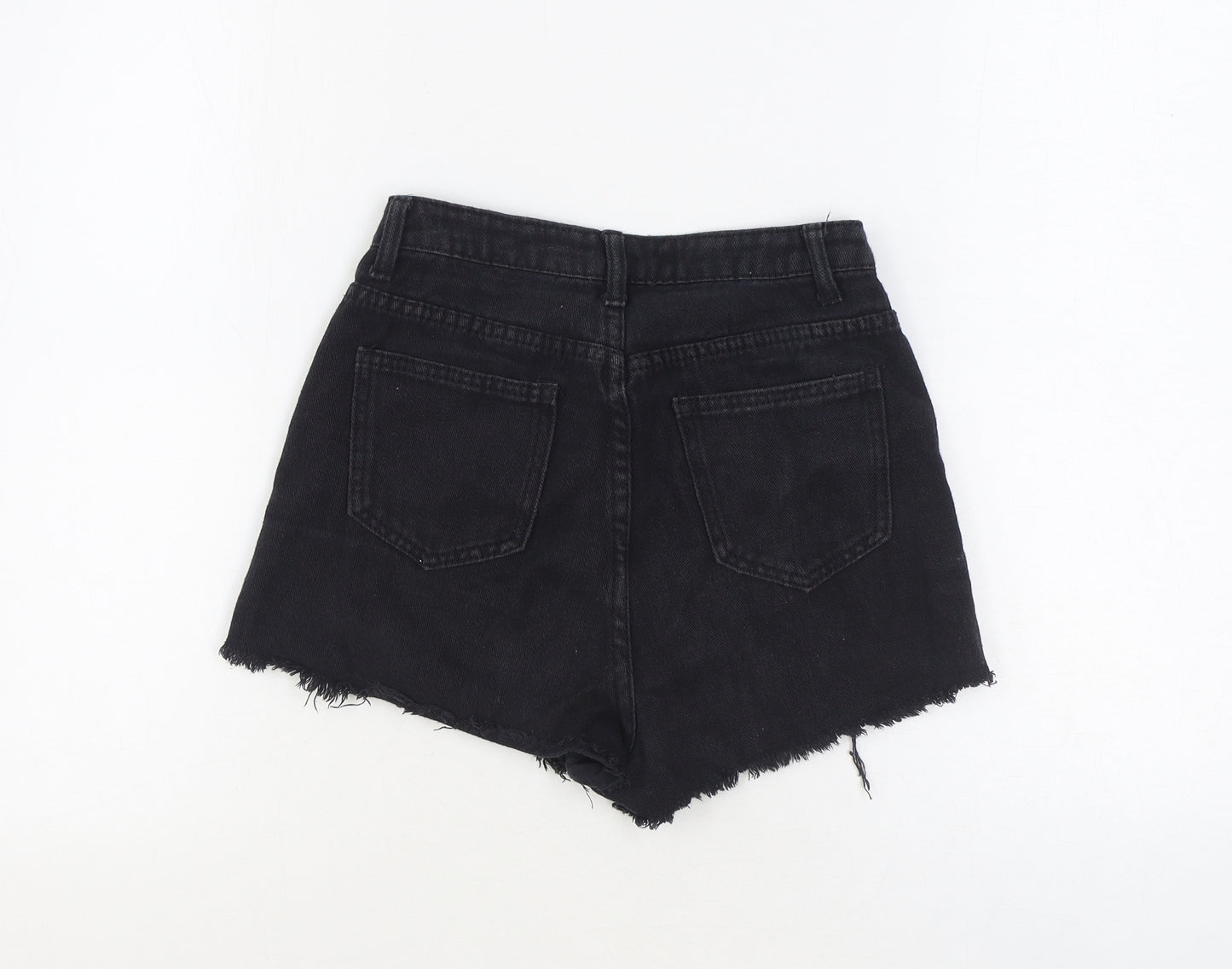 I SAW IT FIRST Womens Black Cotton Hot Pants Shorts Size 8 Regular Zip