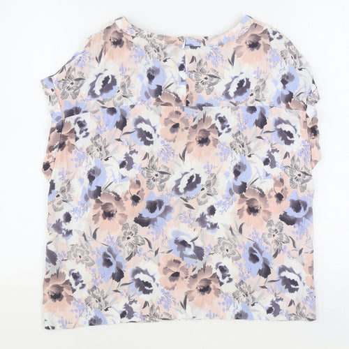 NEXT Womens Multicoloured Floral Viscose Basic Blouse Size 14 Boat Neck