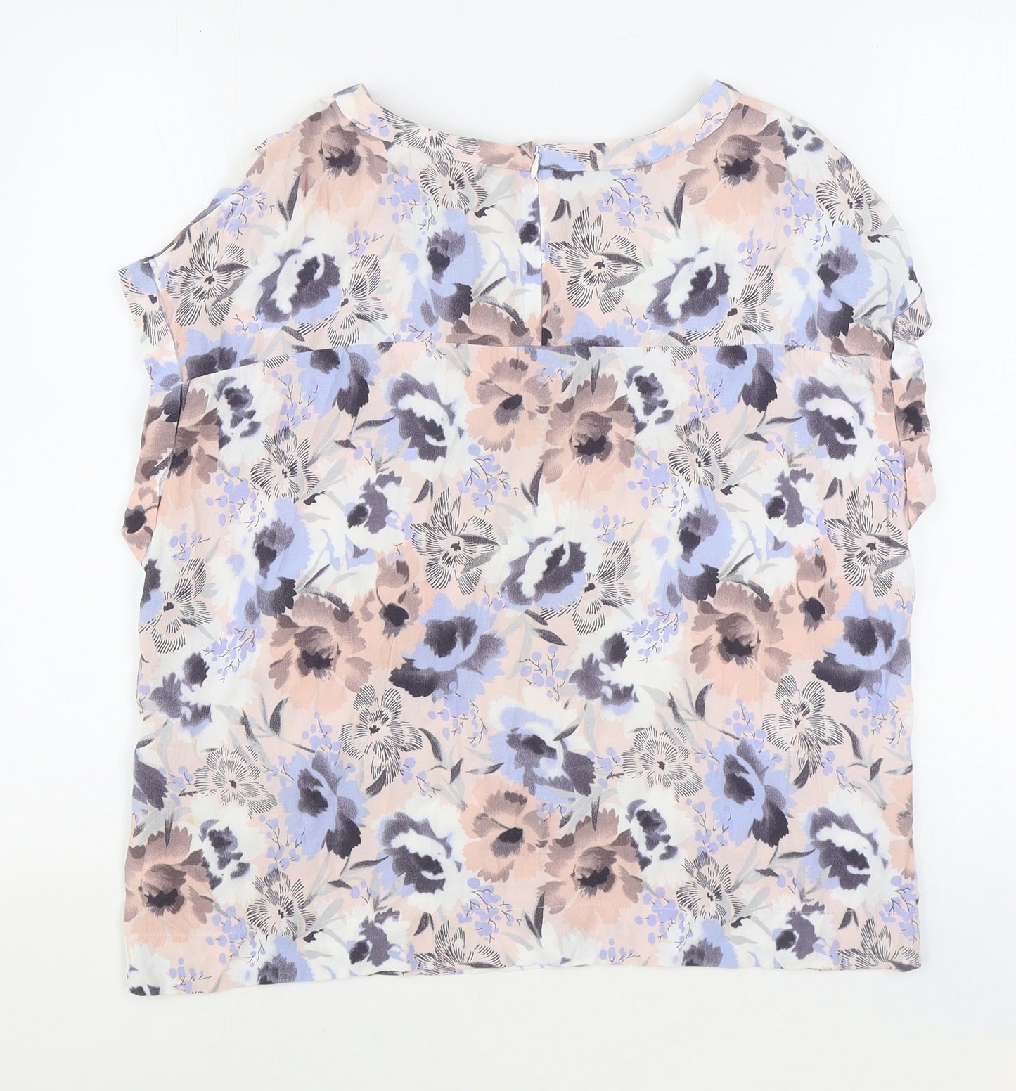 NEXT Womens Multicoloured Floral Viscose Basic Blouse Size 14 Boat Neck