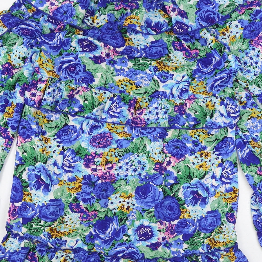Boohoo Womens Multicoloured Geometric Polyester Mini Size 16 Scoop Neck Zip