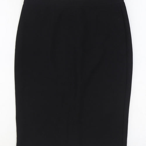 Glamour Womens Black Polyester Straight & Pencil Skirt Size S Zip