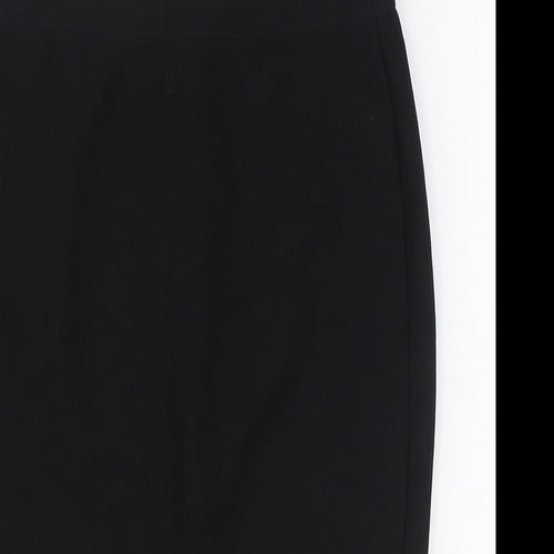 Glamour Womens Black Polyester Straight & Pencil Skirt Size S Zip