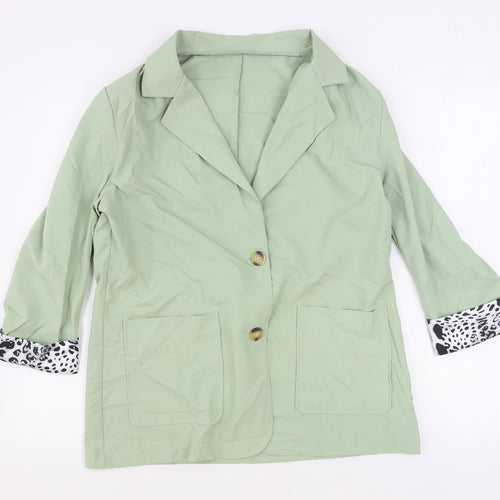 SheIn Womens Green Jacket Blazer Size M Button