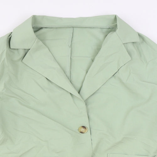 SheIn Womens Green Jacket Blazer Size M Button