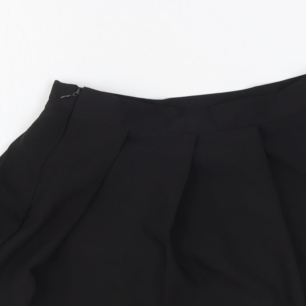 Preworn Womens Black Polyester Mini Skirt Size S Zip