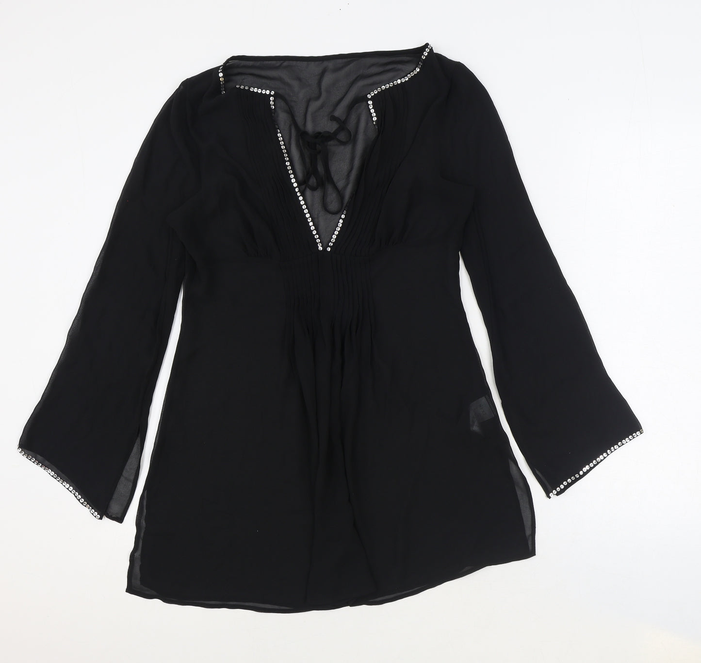 NEXT Womens Black 100% Polyester Cover Up Size 10