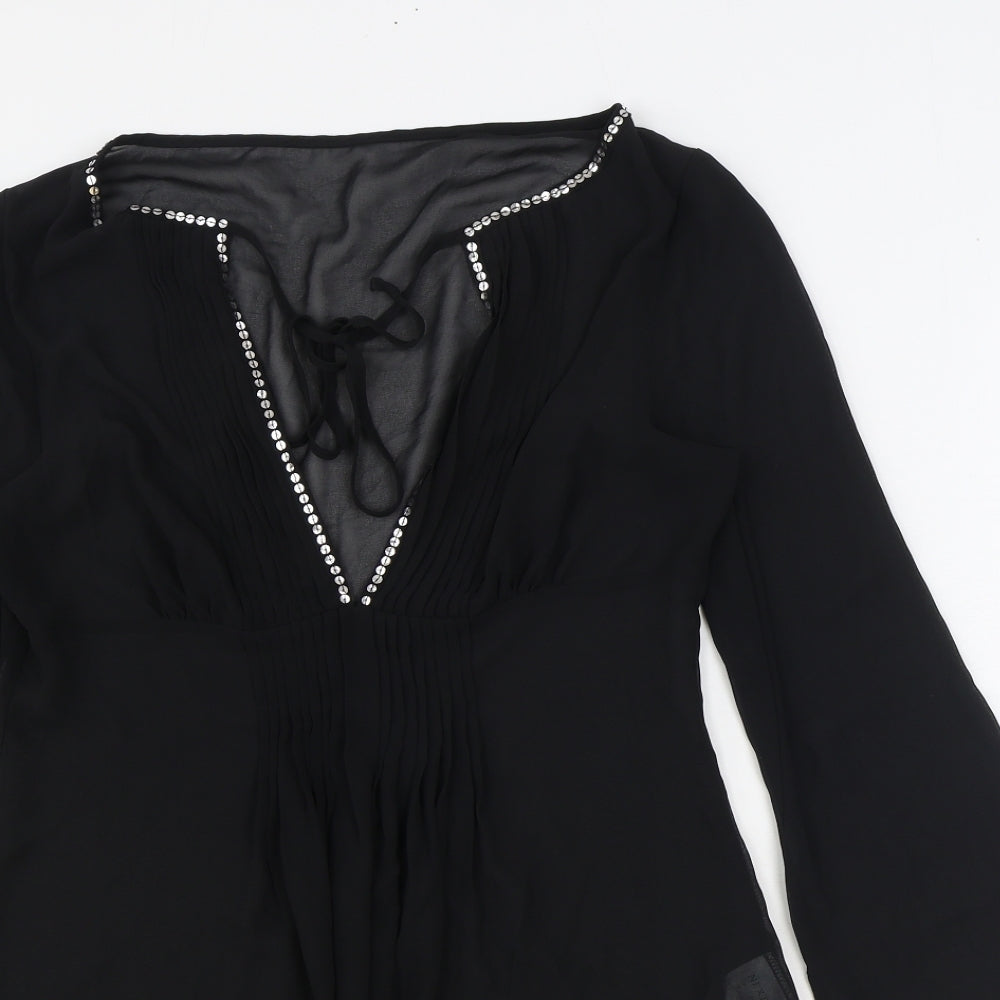 NEXT Womens Black 100% Polyester Cover Up Size 10