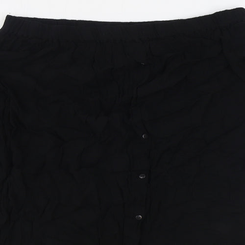 Papaya Womens Black Viscose Tunic Blouse Size M Off the Shoulder - Tie Sleeve Bardot