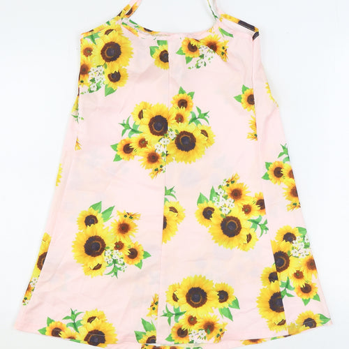 Preworn Womens Yellow Floral Polyester Camisole Tank Size S Scoop Neck - Sunflower