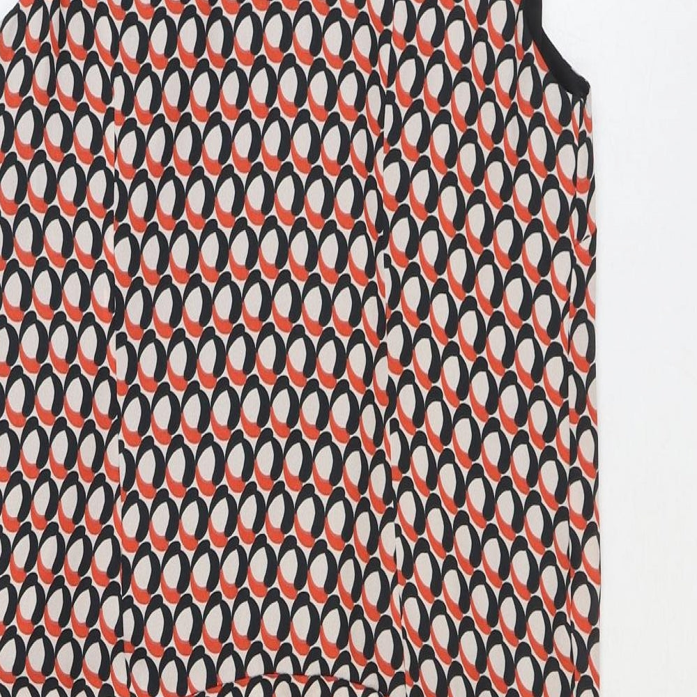Limited Edition Womens Multicoloured Geometric Polyester Shirt Dress Size 6 Collared Button