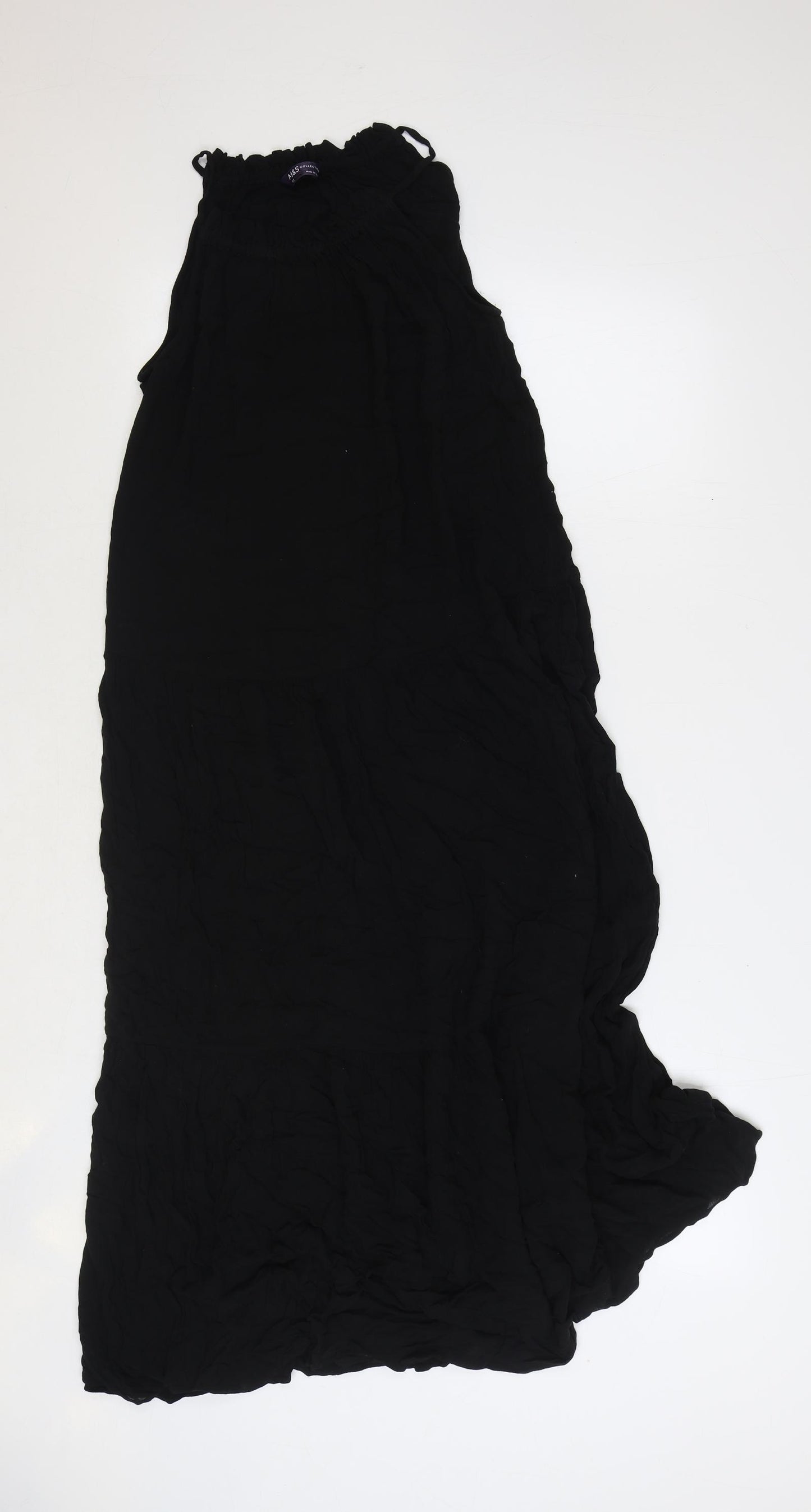 Marks and Spencer Womens Black Polyester Maxi Size 12 Round Neck Pullover